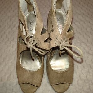 Anna Beige Suede Heels